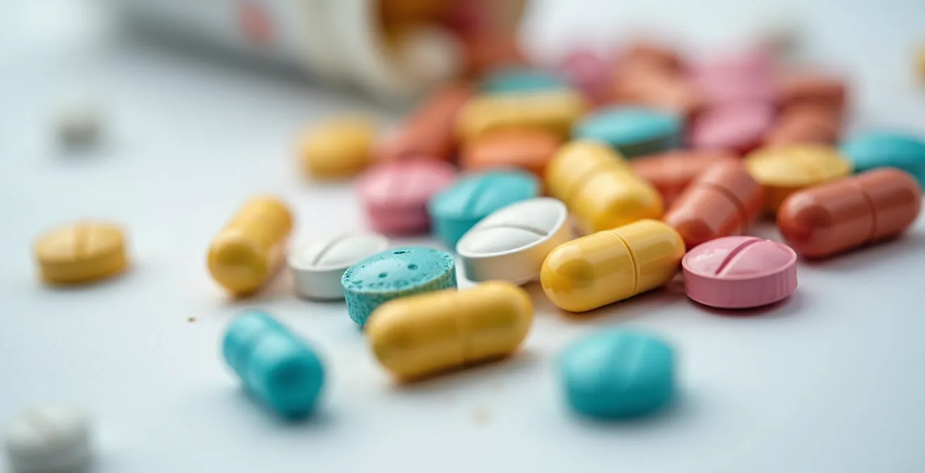 Representación visual de la cascada de prescripción con medicamentos en efecto dominó